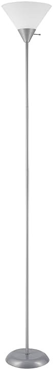 Globe Electric 677150 Elliott 72" Floor Lamp, Silver, White Plastic Shade, On/Off Rotary Switch on Shade, Standing, Living Room Decor, Bedroom, Tall, Corner Light - Product Image