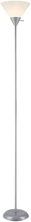 Globe Electric 677150 Elliott 72" Floor Lamp, Silver, White Plastic Shade, On/Off Rotary Switch on Shade, Standing, Living Room Decor, Bedroom, Tall, Corner Light - Image 6