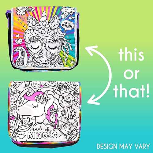 Just My Style Color Your Own Unicorn, Personalized Doodle Messenger Bag with Adjustable Strap, Great for School & Errands, Gift Ideas for Girls, Crafts Activity for Kids Ages 6, 7, 8, 9 - Image 5