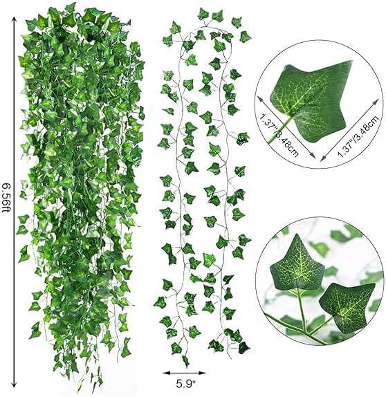 CEWOR 14pcs 98 Feet Fake Vines for Room Decor Artificial Vines Ivy Leaves Hanging Greenery Garlands for Home Bedroom Wall Wedding - Image 3
