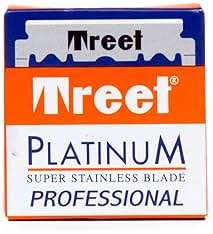Treet Platinum Professional Super Stainless Steel Single Edge Straight Barber Razor Blades Pack of 100 - Premium Quality Shaving Experience for Sharp, Smooth Shaving Perfect for Straight Barber Razor - Image 1