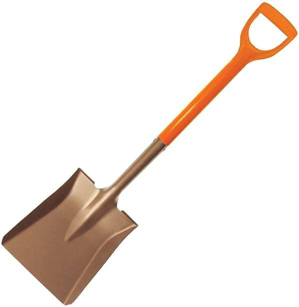 CS Unitec | Non-Sparking Square Shovel | 230 X 270 mm | Nupla D-Handle | Aluminum Bronze | Non-Magnetic | Corrosion Resistant | EX1005D-270A - Image 1