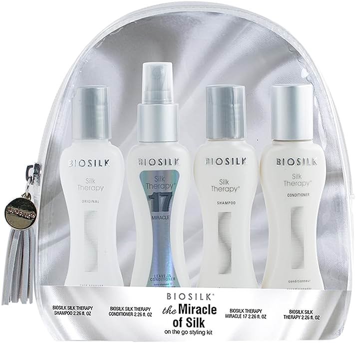 Biosilk The Miracle of Silk Kit, Includes Silk Therapy Shampoo, Conditioner, Original Leave-In Treatment, Miracle 17 Leave-In Treatment, 2.26 Oz Each - Product Image