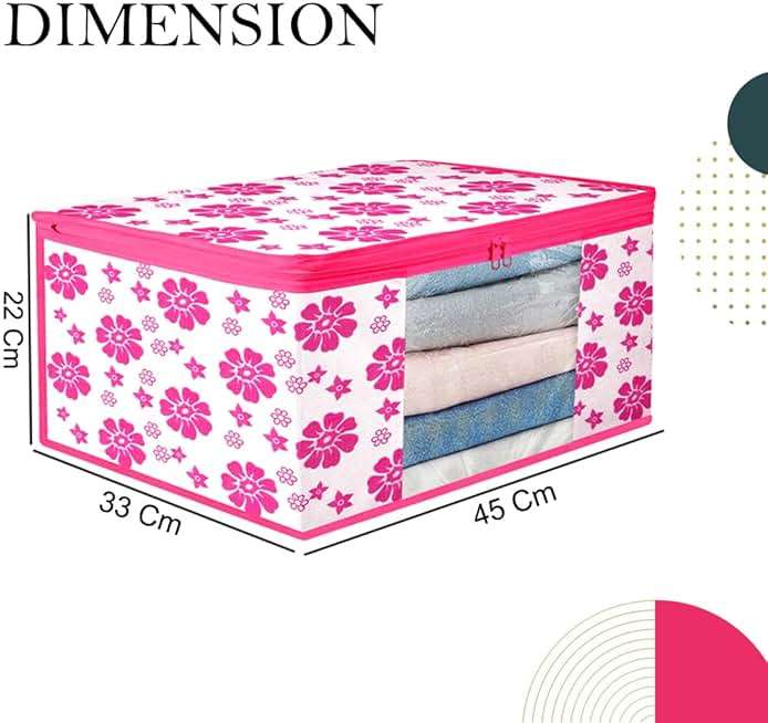 ANKIT INTERNATIONAL Garment Cover Presents Non Woven Floral print Saree Cover Storage Bags for Clothes pack of 6 - Image 8