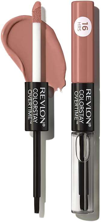 Revlon Liquid Lipstick with Clear Lip Gloss, ColorStay Overtime Lipcolor, Dual Ended with Vitamin E, 540 Unstoppable Nude, 0.07 Fl Oz - Image 1