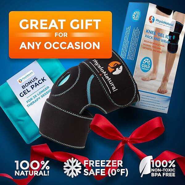 PhysioNatural Ice Pack for Knee Pain Relief, Reusable Gel Ice Wrap for Leg Injuries, Swelling, Knee Replacement Surgery, Cold Compress Therapy for Arthritis, Meniscus Tear and ACL - Image 8