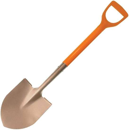 CS Unitec | Non-Sparking Round Shovel | 240 X 280 mm | Nupla D-Handle | Aluminum Bronze | Non-Magnetic | Corrosion Resistant | EX1006D-280A - Image 1