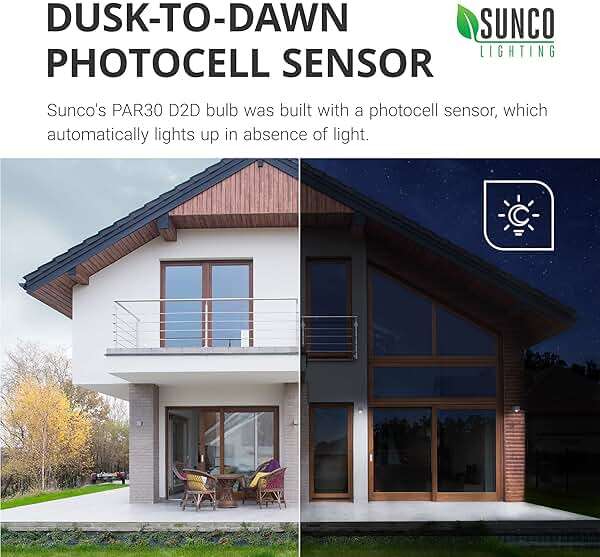 Sunco LED PAR30 Dusk to Dawn Light Bulb for Outside Porch, Patio, Backyard, 11W=75W, 850 LM, 2700K Soft White, Non-Dimmable, Photocell Sensor, UL 2 Pack - Image 2