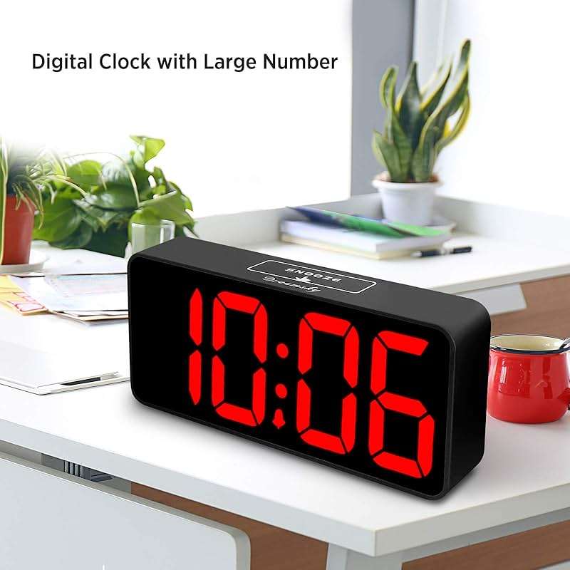 DreamSky Large Digital Alarm Clock Big Numbers for Seniors & Visually Impaired, 9 Inches Electric Clocks for Bedroom, Jumbo Display Fully Dimmable Brightness, USB Ports, Adjustable Alarm Volume - Image 2