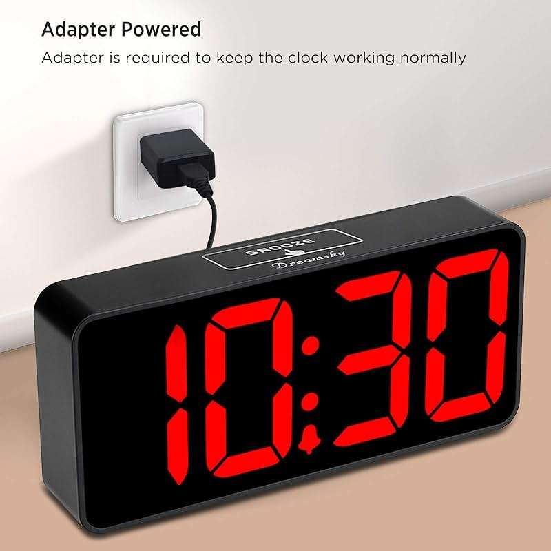 DreamSky Large Digital Alarm Clock Big Numbers for Seniors & Visually Impaired, 9 Inches Electric Clocks for Bedroom, Jumbo Display Fully Dimmable Brightness, USB Ports, Adjustable Alarm Volume - Image 4