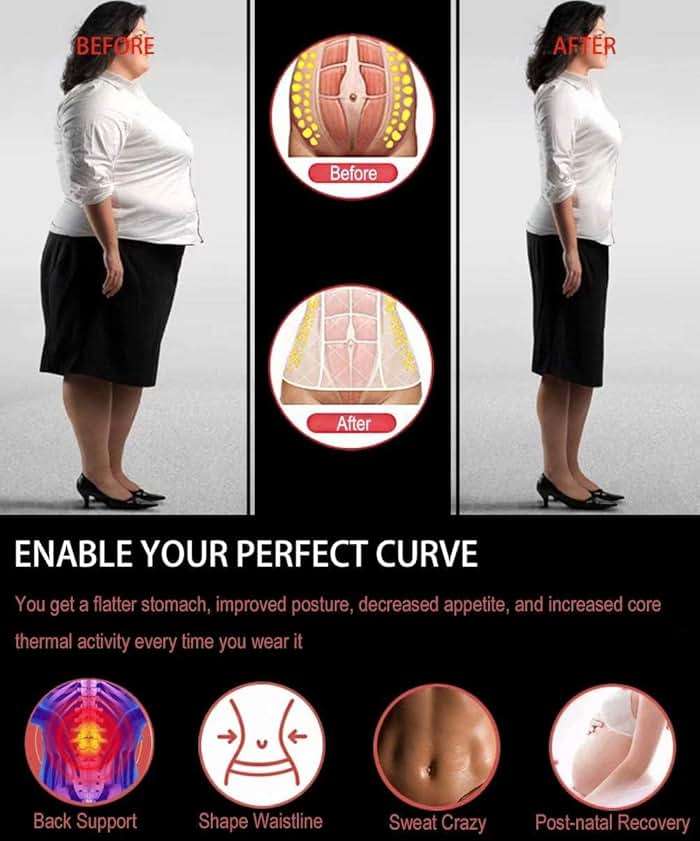 HOPLYNN Neoprene Sweat Waist Trainer Corset Trimmer Shaper Belt for Women - Image 3