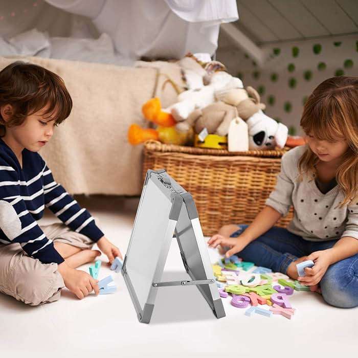 Small Dry Erase White Board – TANKEE Magnetic Desktop Foldable Whiteboard Portable Mini Easel Double Sided on Table Top with Holder for Drawing, Teacher Instruction, Memo Board - Image 4