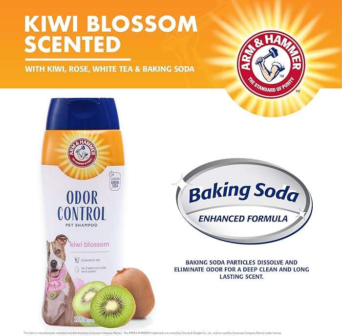 Arm & Hammer Deodorizing Dog Shampoo with Baking Soda for Odor Control, Tearless Moisturizing Formula for Sensitive Skin, Fresh Kiwi Blossom Scent, Safe for Dogs and Puppies, 20 Fl Oz - Image 3
