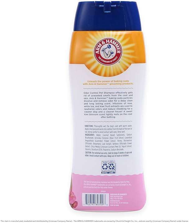 Arm & Hammer Deodorizing Dog Shampoo with Baking Soda for Odor Control, Tearless Moisturizing Formula for Sensitive Skin, Fresh Kiwi Blossom Scent, Safe for Dogs and Puppies, 20 Fl Oz - Image 6