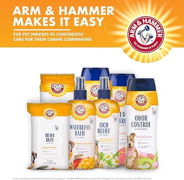 Arm & Hammer Deodorizing Dog Shampoo with Baking Soda for Odor Control, Tearless Moisturizing Formula for Sensitive Skin, Fresh Kiwi Blossom Scent, Safe for Dogs and Puppies, 20 Fl Oz - Image 7