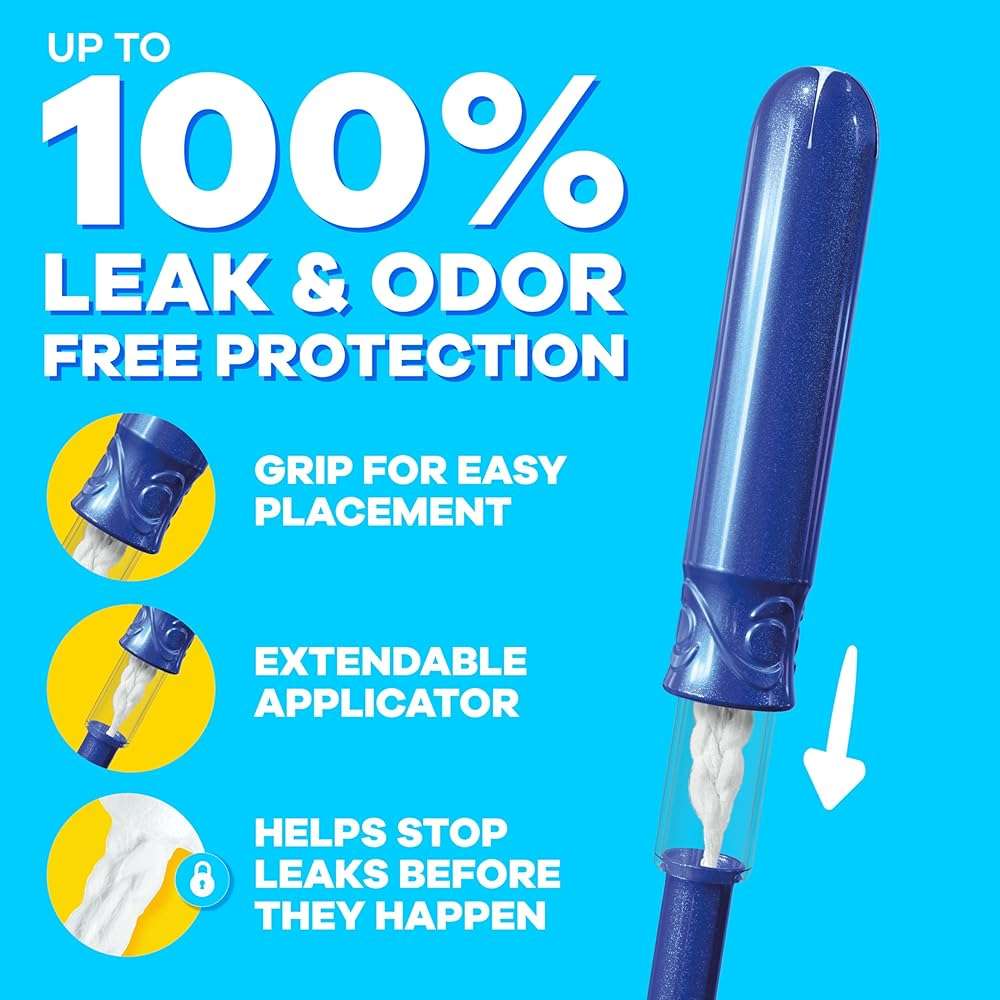 Tampax Compact Pearl Tampons, with LeakGuard Braid & Extendable Applicator, Regular Absorbency, Compact Extendable Applicator, Unscented, 16 Count (Packaging May Vary) - Image 2
