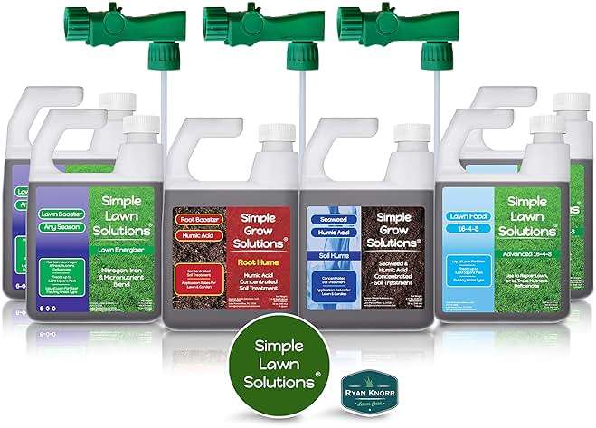 Simple Lawn Solutions - Ryan Knorr - Lawn Essentials Bundle Box - 6 Piece Set- Lawn Food 16-4-8 NPK, Lawn Energizer Booster, Root Hume- Humic Acid, Soil Hume- Seaweed, Humic Acid (32 Ounce Bundle) - Image 4