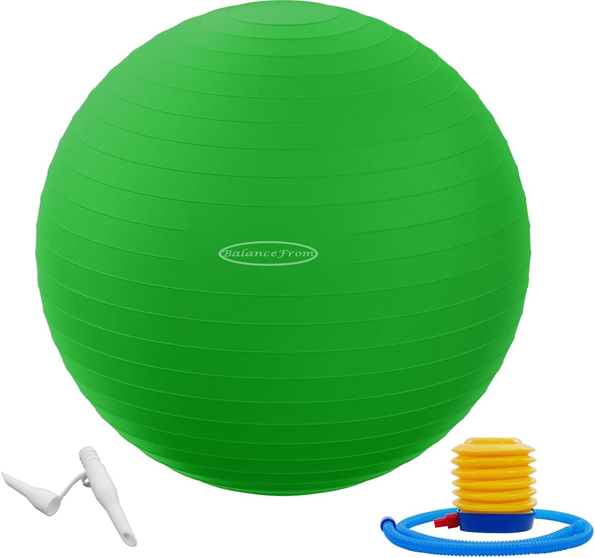 Fitvids Anti-Burst and Slip Resistant Exercise Yoga Fitness Birthing Ball with Quick Pump, 2,000-Pound Capacity, Multiple Colors and Sizes - Image 1