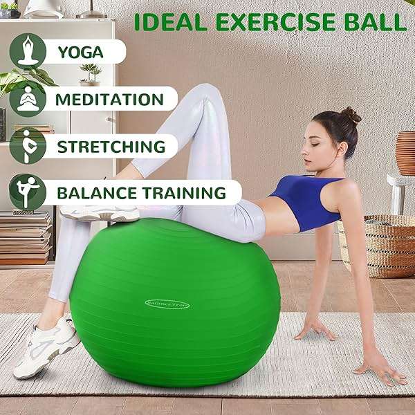 Fitvids Anti-Burst and Slip Resistant Exercise Yoga Fitness Birthing Ball with Quick Pump, 2,000-Pound Capacity, Multiple Colors and Sizes - Image 6