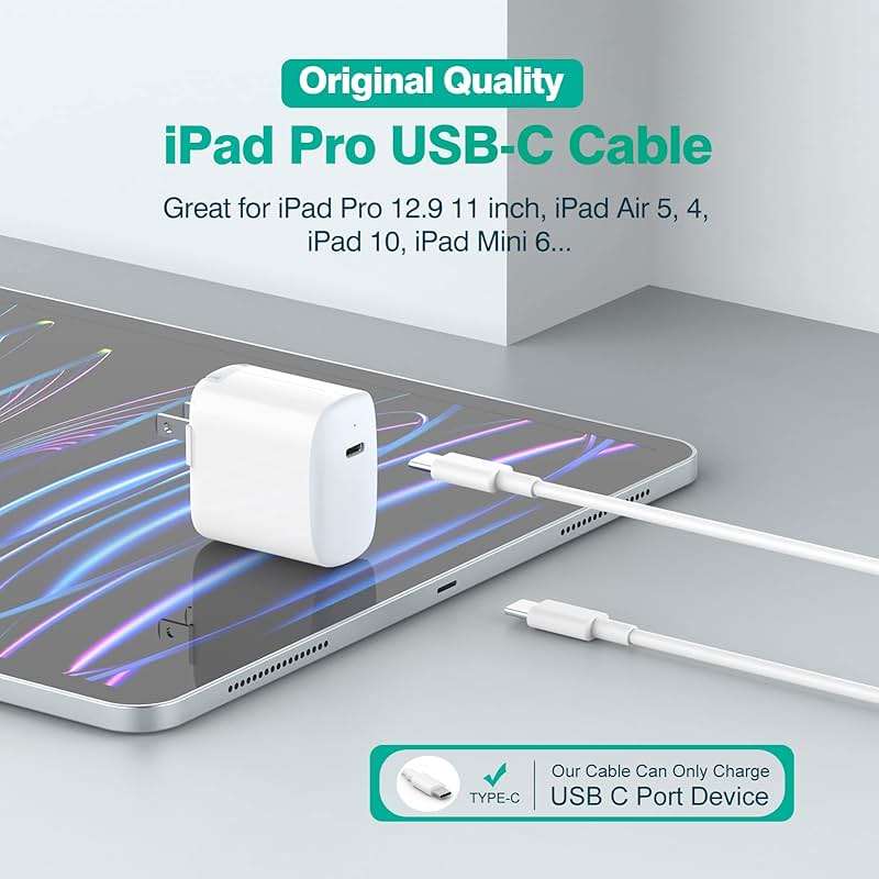 IFEART USB C to USB C Cable for MacBook Air MacBook Pro Charger, iPad Pro 13 12.9 11 inch, iPad Air 5 4, Mini 6, iPhone 17 16 15 Pro Max, Pixel, USBC Type C Fast Charging Cord 6.6FT - Image 4
