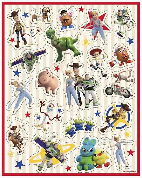 Multicolor Disney Toy Story 4 Sticker Sheets (4 Count) - Perfect Party Favors, Custom Creations, Collectible Treats, Essential for Toy Story Fans of All Ages - Image 1