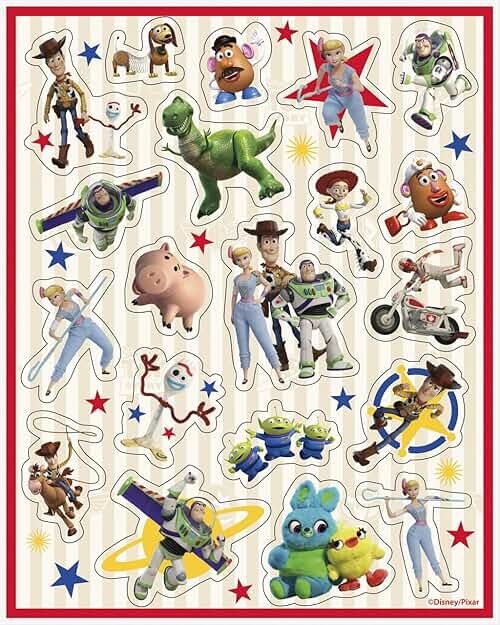 Multicolor Disney Toy Story 4 Sticker Sheets (4 Count) - Perfect Party Favors, Custom Creations, Collectible Treats, Essential for Toy Story Fans of All Ages - Product Image