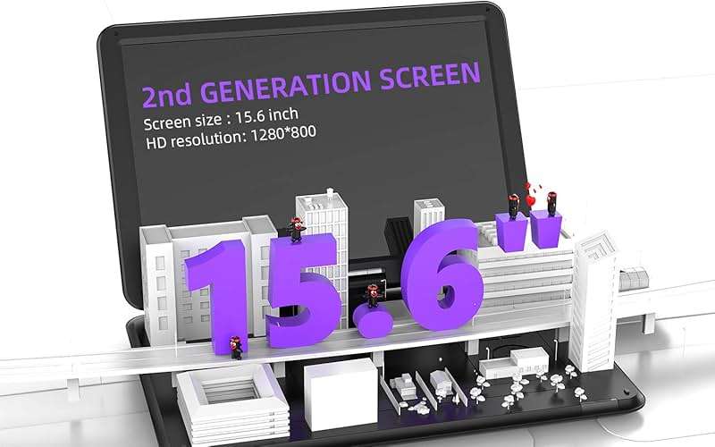 17.5" Portable DVD Player with 15.6" Large HD Screen, 6 Hours Rechargeable Battery, Support USB/SD Card/Sync TV and Multiple Disc Formats, High Volume Speaker, Black - Image 2