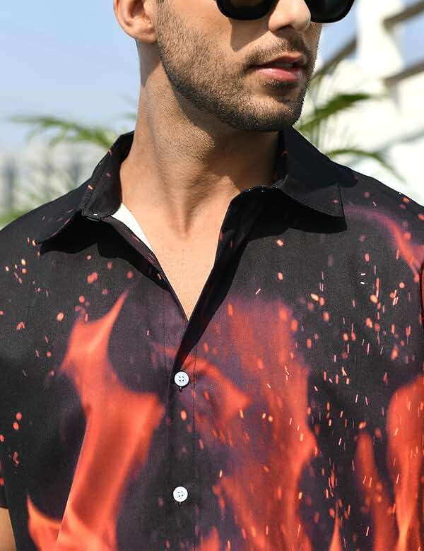 RAISEVERN Mens Hawaiian Shirt Casual Button Down Short Sleeve Tropical Beach Dress Shirt for Summer Holiday - Image 5