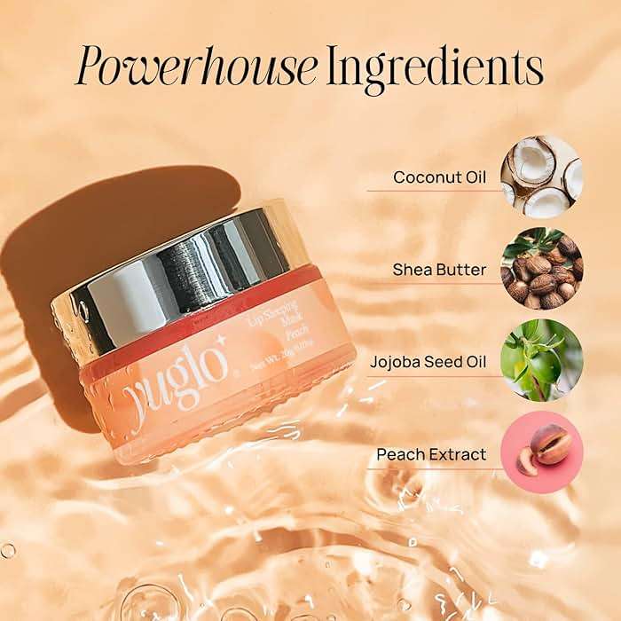 YUGLO Lip Sleeping Mask | Peach Flavor | Hydrating & Soothing Lip Treatment for Dry, Chapped Lips | Plumps & Moisturizes | Overnight Lip Repair - Image 5