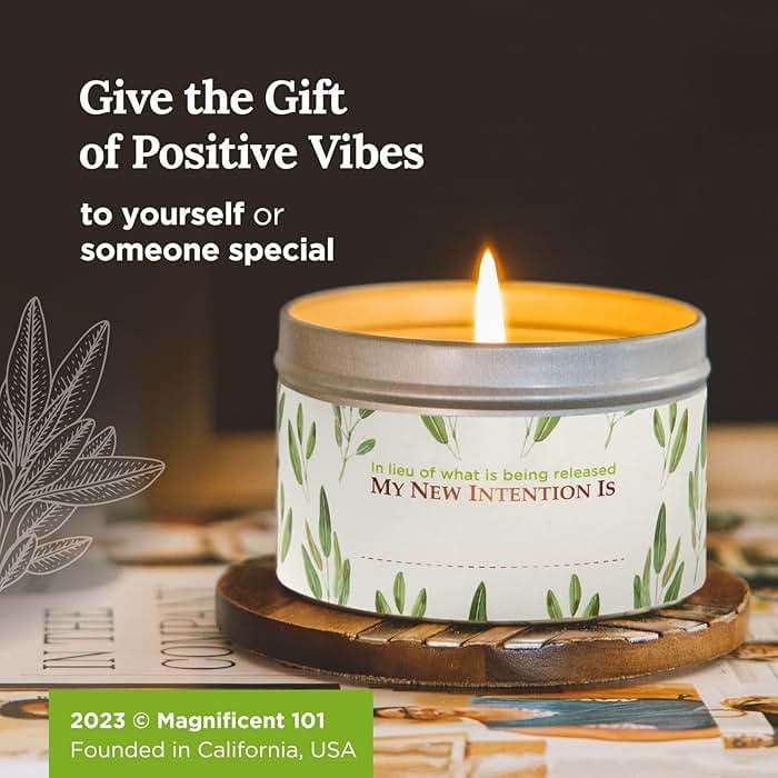Magnificent 101 Long Lasting Pure White Sage Candle - 6 Oz - 35 Hour Burn Time - Organic, All Natural, Soy Candle to Cleanse Your Home & Calm, Soothe, Use with Sage Smudge Kit - Spiritual - Image 7