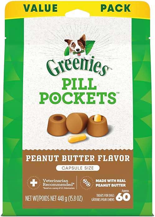 Greenies Pill Pockets for Dogs, Large Size Soft Dog Treats, Peanut Butter Flavor, 15.8 oz. Pouch - Image 1