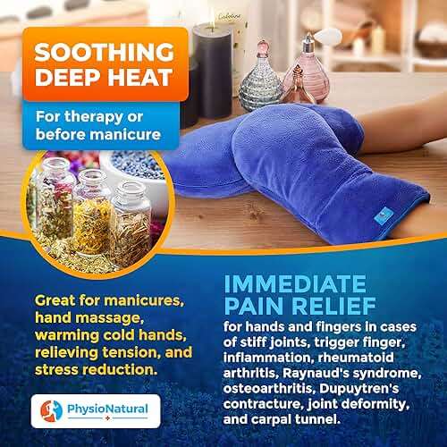 Microwave Safe Therapy Mittens with Flax Seeds - Moist Heat Therapy Relief for Hands and Fingers for Stiff Joints, Trigger Fingers, Inflammation, Raynauds, Carpal Tunnel, Natural Aromatherapy Gloves - Image 5