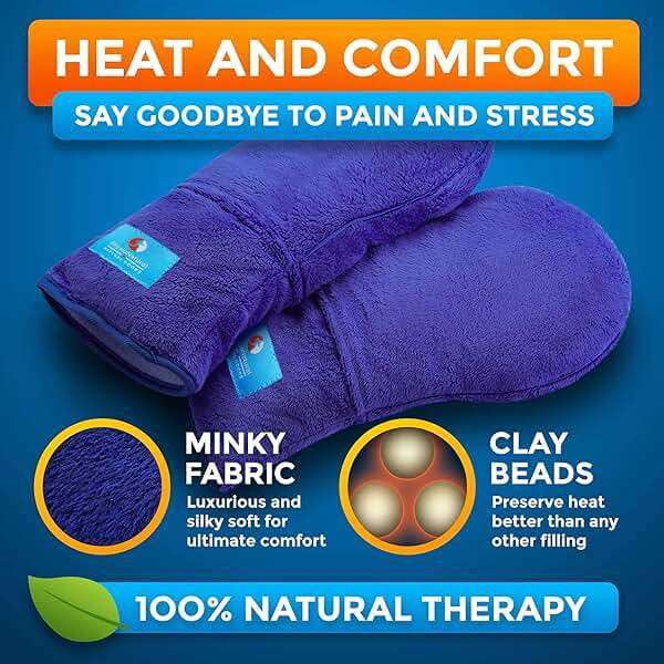 Microwave Safe Therapy Mittens with Flax Seeds - Moist Heat Therapy Relief for Hands and Fingers for Stiff Joints, Trigger Fingers, Inflammation, Raynauds, Carpal Tunnel, Natural Aromatherapy Gloves - Image 6