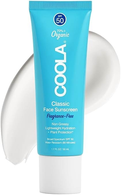 COOLA Organic Face Sunscreen SPF 50 Sunblock Lotion, Dermatologist Tested Skin Care for Daily Protection, Vegan and Gluten Free, Fragrance Free - Product Image