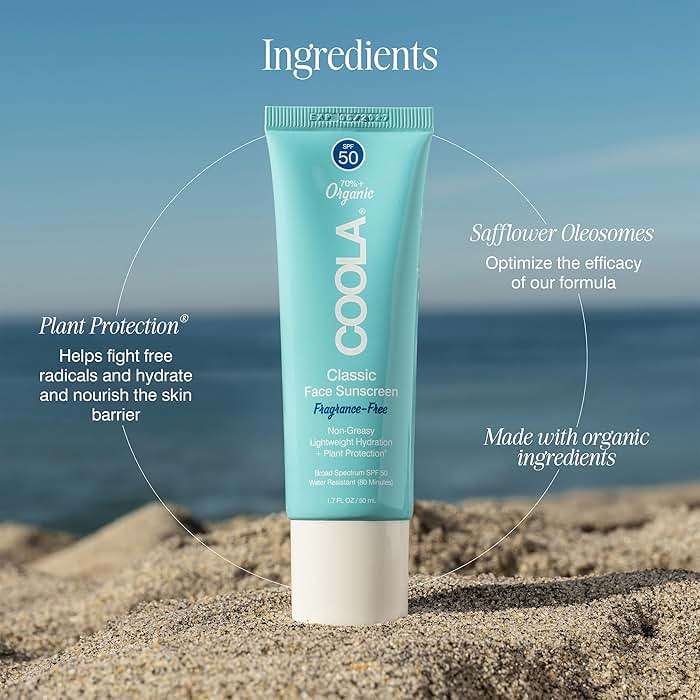 COOLA Organic Face Sunscreen SPF 50 Sunblock Lotion, Dermatologist Tested Skin Care for Daily Protection, Vegan and Gluten Free, Fragrance Free - Image 4