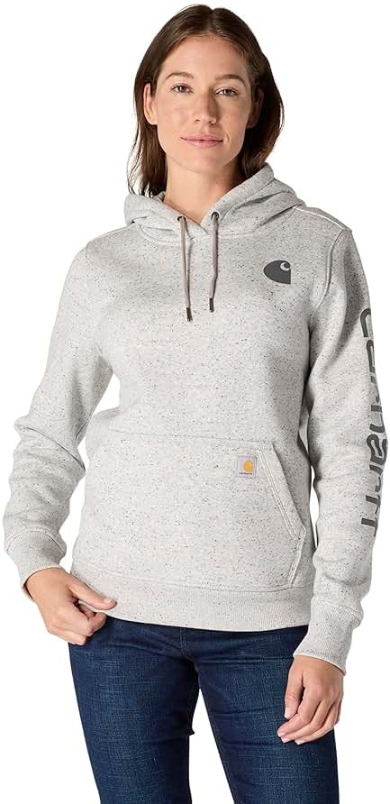 Carhartt Women's Relaxed Fit Midweight Logo Sleeve Graphic Sweatshirt - Product Image
