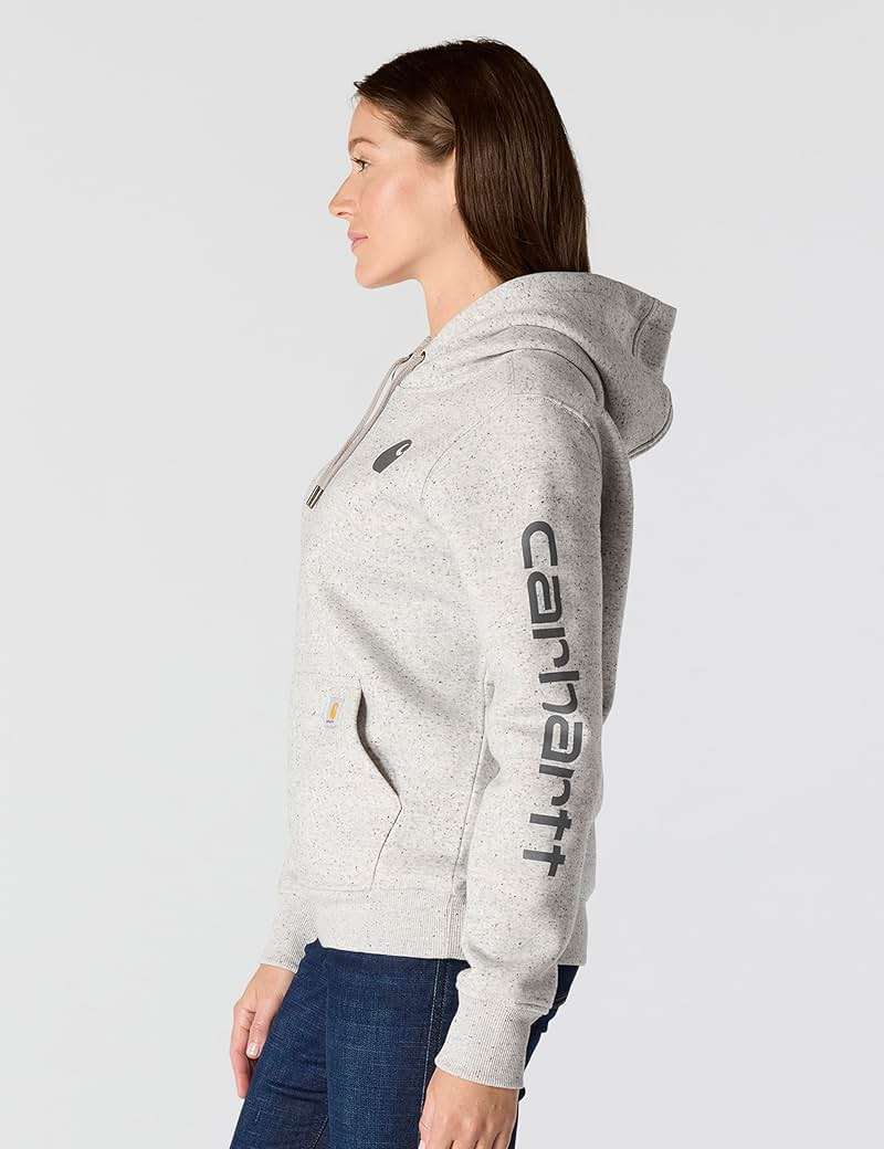 Carhartt Women's Relaxed Fit Midweight Logo Sleeve Graphic Sweatshirt - Image 3