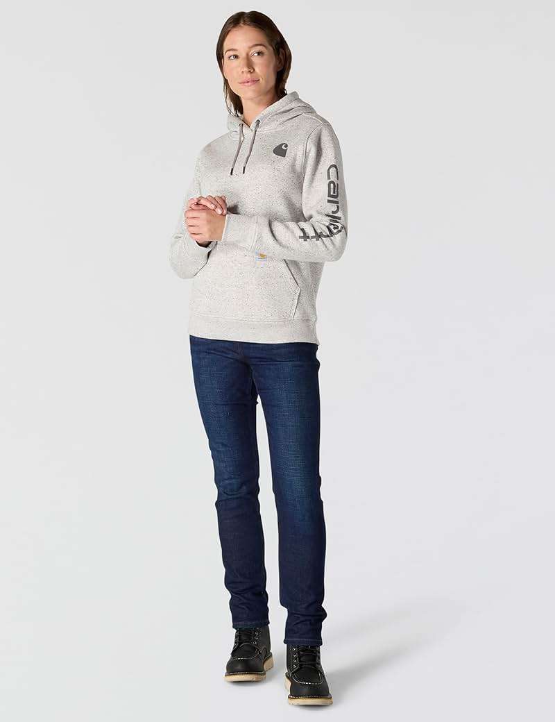 Carhartt Women's Relaxed Fit Midweight Logo Sleeve Graphic Sweatshirt - Image 5