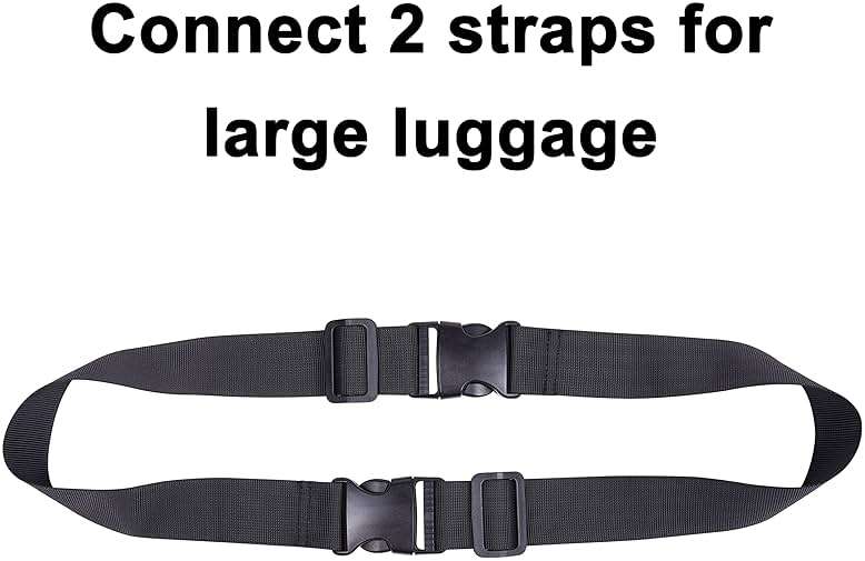 Wisdompro 2 Pcs Add a Bag Luggage Strap, Heavy Duty Adjustable Suitcase Belt Travel Attachment Travel Accessories for Connecting Your Luggage Together - Black - Image 5