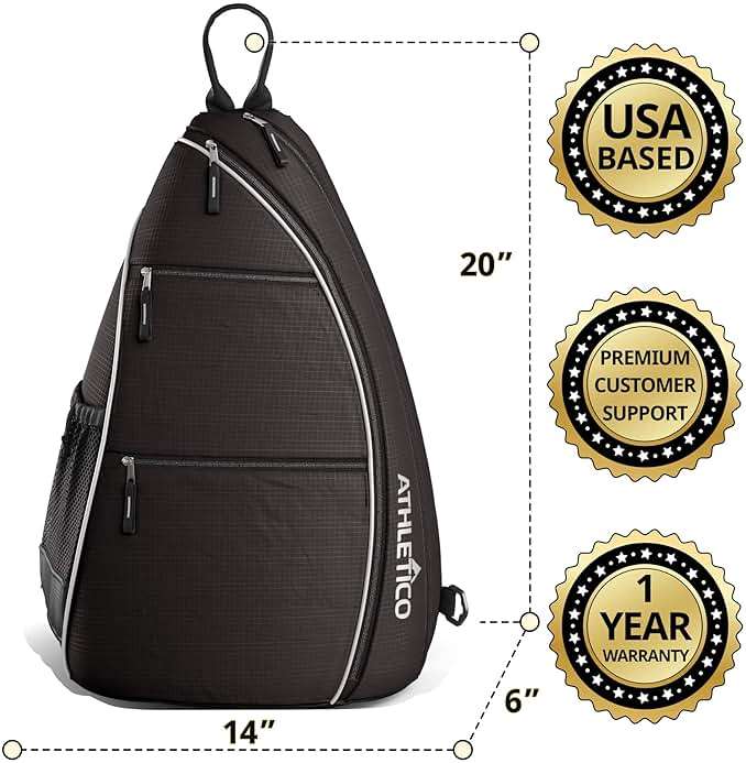 Athletico Sling Bag - Crossbody Backpack for Pickleball, Tennis, Racketball, and Travel for Men and Women - Image 5