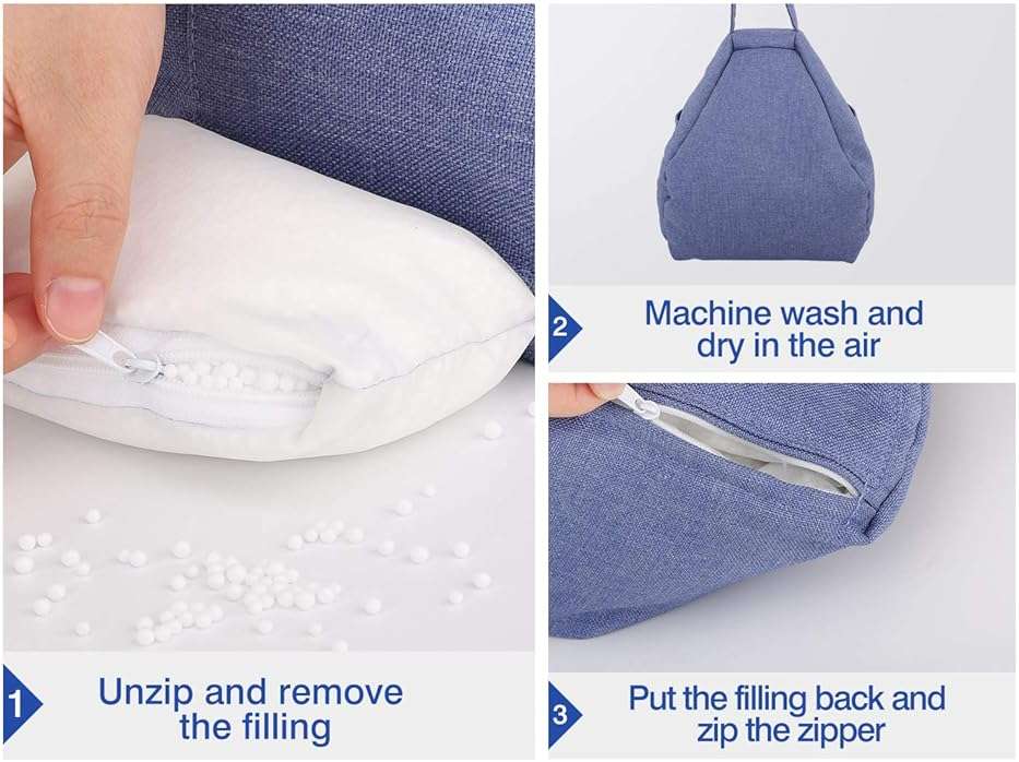 MoKo Tablet Pillow Stand, Lap Pillow Bed Sofa Soft Cushion Holder Xmas Gift for Phones Tablets Up to 11", Fit iPad 10th, iPad Pro 11 2022, iPad mini 6, iPad Air 4/3, Tab S6/S7 11" - Denim Blue - Image 7