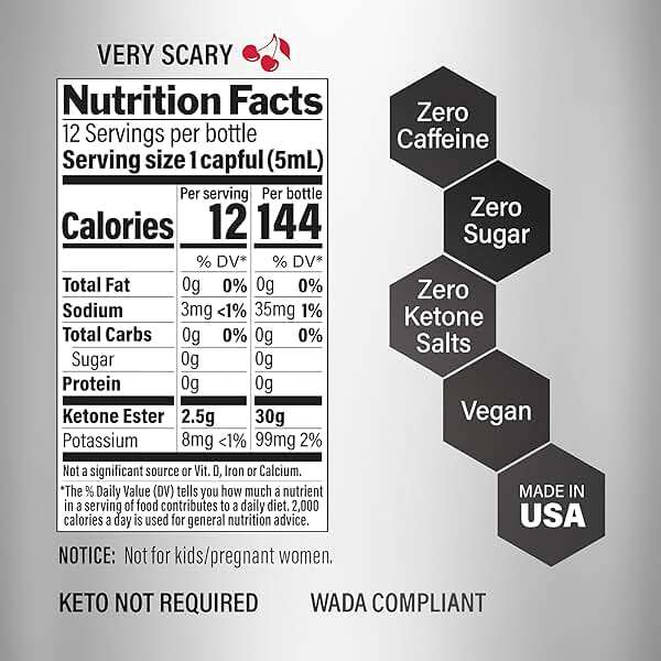 KetoneAid Ke4 Ketone Ester Concentrate | Not a Ketone Salt, No Sugar, No Caffeine | Exogenous D-BHB Ester | 12 Serving Per Bottle (1 Count) - Image 2