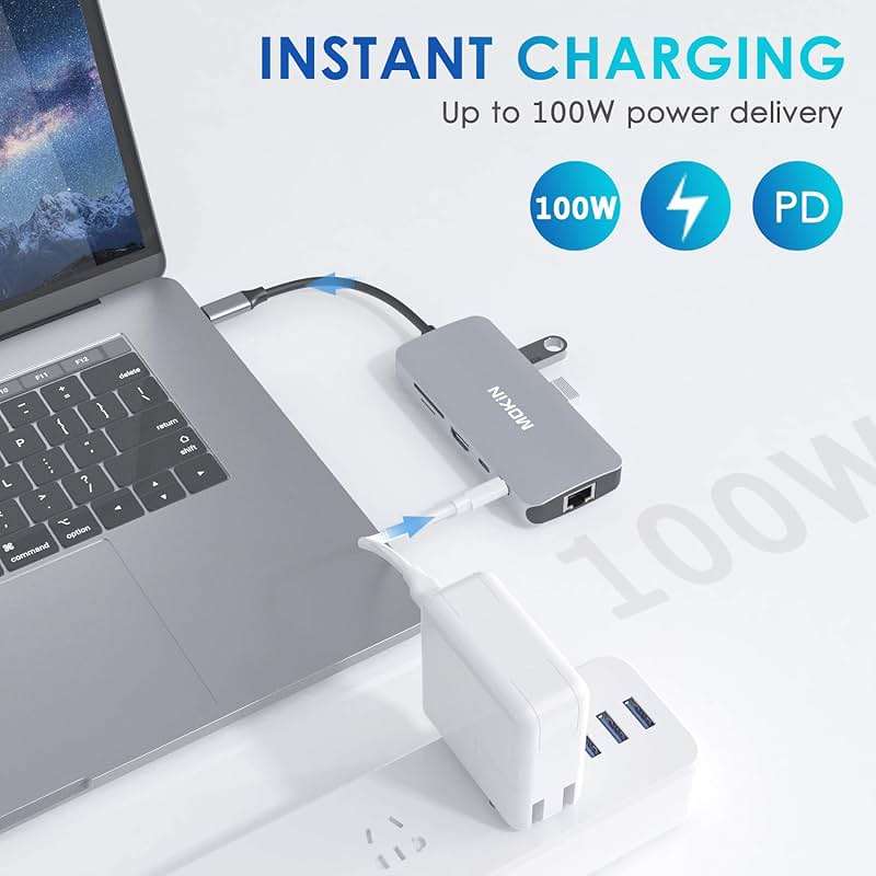 USB C Adapters for MacBook Pro/Air,Mac Dongle with 3 USB Port,USB C to HDMI, USB C to RJ45 Ethernet,MOKiN 9 in 1 USB C to HDMI Adapter,100W Pd Charging, USB C to SD/TF Card Reader USB C Hub - Image 5