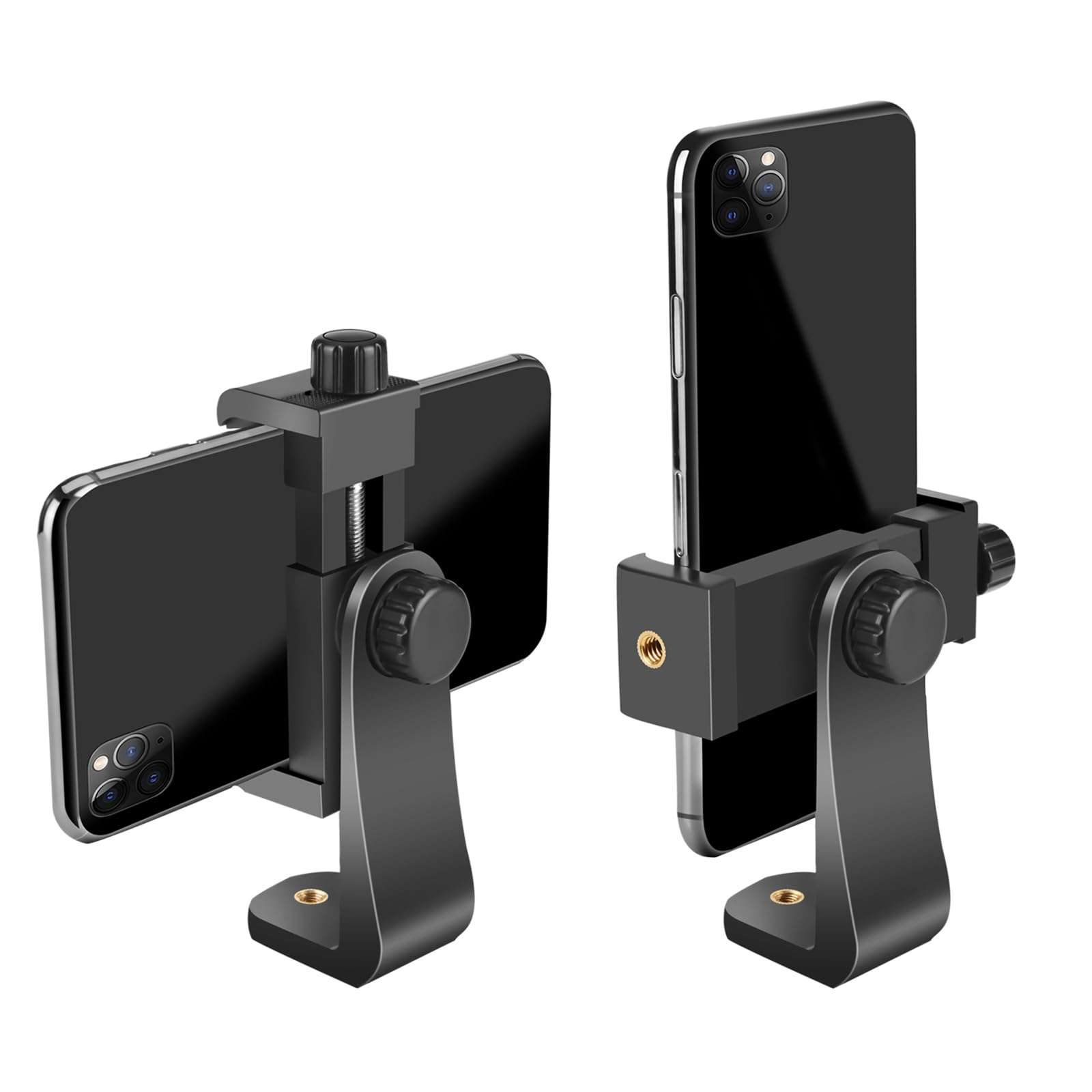 SharingMoment Premium Smartphone Holder/Vertical and Horizontal Tripod Mount Adapter Rotatable Bracket with 1/4 inch Screw/Adjustable Clip for iPhone, Android Cell Phone, Selfie Stick, Camera Stand - Image 1