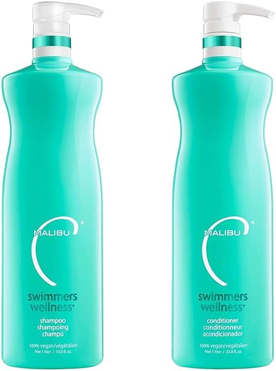 Malibu C Swimmers Wellness Shampoo and Conditioner Set - Restorative Hair Care for Swimmers - Protects Against Chlorine Damage & Combats Brittle Hair (33.8 oz) - Product Image