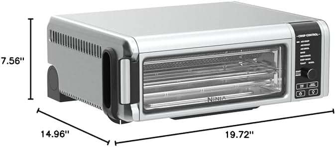 Ninja Digital Air Fryer & Toaster Oven | 8-in-1 Functionality | Flip-Up Design | XL Capacity | Air Fry Basket, Sheet Pan, Wire Rack & Crumb Tray | 1800 Watt | Silver | SP101 - Image 2