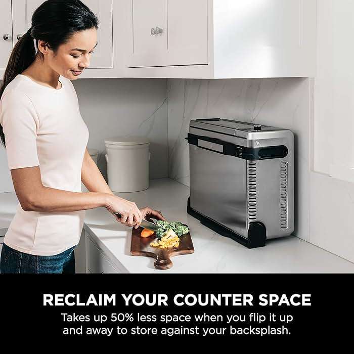 Ninja Digital Air Fryer & Toaster Oven | 8-in-1 Functionality | Flip-Up Design | XL Capacity | Air Fry Basket, Sheet Pan, Wire Rack & Crumb Tray | 1800 Watt | Silver | SP101 - Image 11