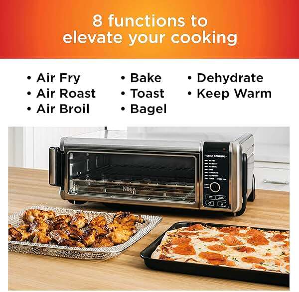 Ninja Digital Air Fryer & Toaster Oven | 8-in-1 Functionality | Flip-Up Design | XL Capacity | Air Fry Basket, Sheet Pan, Wire Rack & Crumb Tray | 1800 Watt | Silver | SP101 - Image 4