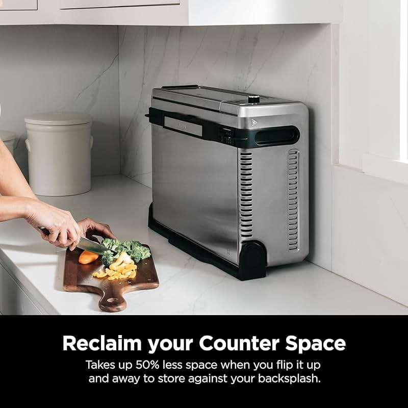 Ninja Digital Air Fryer & Toaster Oven | 8-in-1 Functionality | Flip-Up Design | XL Capacity | Air Fry Basket, Sheet Pan, Wire Rack & Crumb Tray | 1800 Watt | Silver | SP101 - Image 9