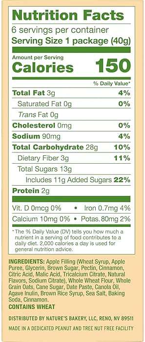 Nature's Bakery Oatmeal Crumble Bars, Apple, 6-6 Count Boxes (36 Bars), Vegan Snacks, Non-GMO - Image 2